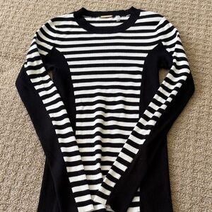 Elie Tahari Black and White Striped Knit Top